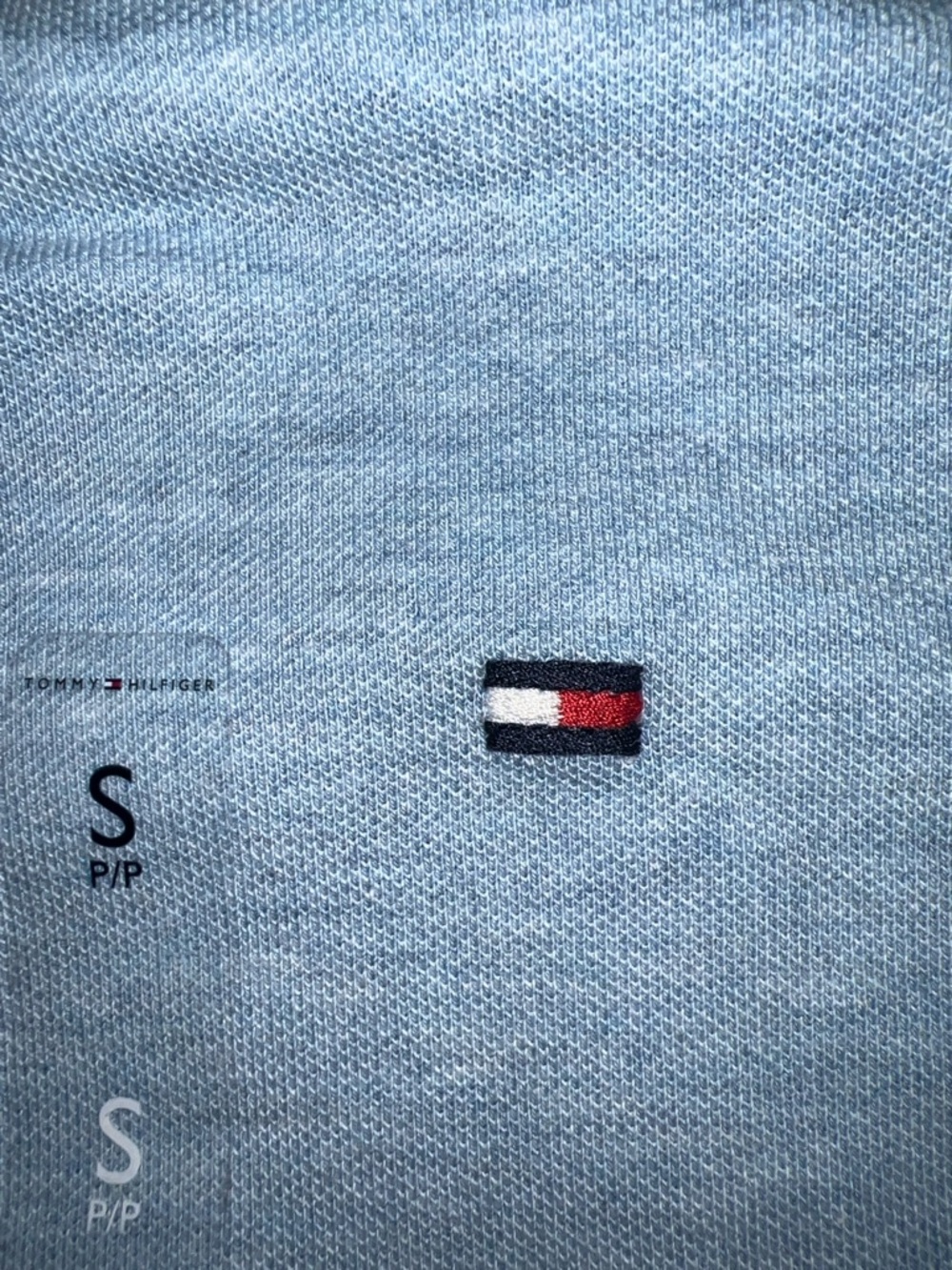 Tommy Hilfiger Men’s Heather Light Blue Polo Shirt - Picture 12 of 13